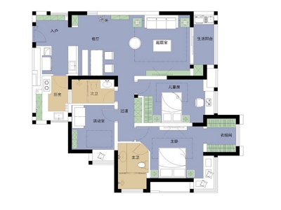 现代简约风格两室 110㎡