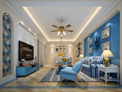 地中海风格120㎡ 三居室